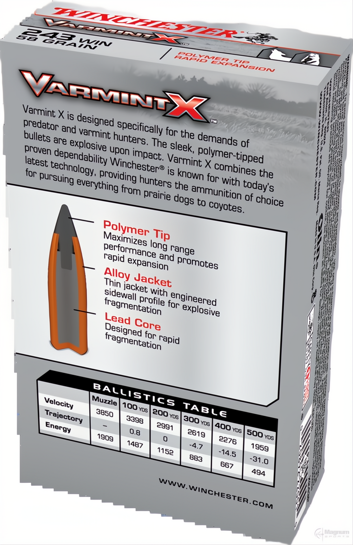 Winchester Varmint X 243Win 58gr PT