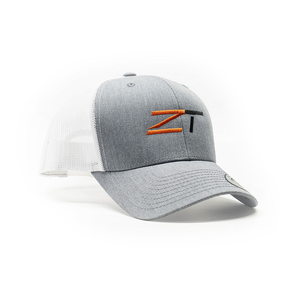 ZeroTech Classic Retro Trucker Cap Heather Grey/White