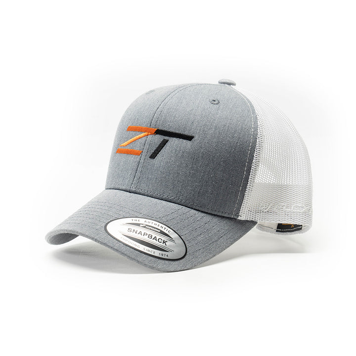 ZeroTech Classic Retro Trucker Cap Heather Grey/White