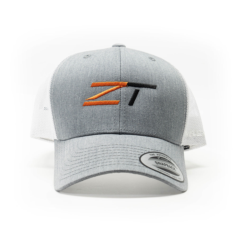 ZeroTech Classic Retro Trucker Cap Heather Grey/White