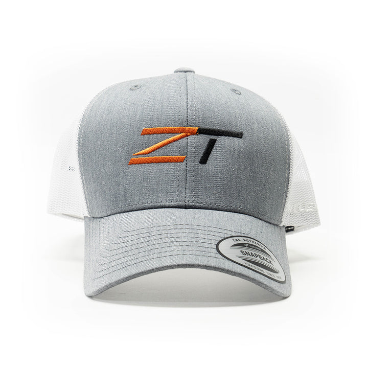 ZeroTech Classic Retro Trucker Cap Heather Grey/White