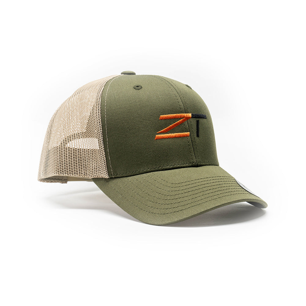 ZeroTech Classic Retro Trucker Cap Moss Green/Khaki