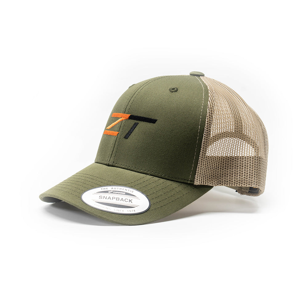 ZeroTech Classic Retro Trucker Cap Moss Green/Khaki