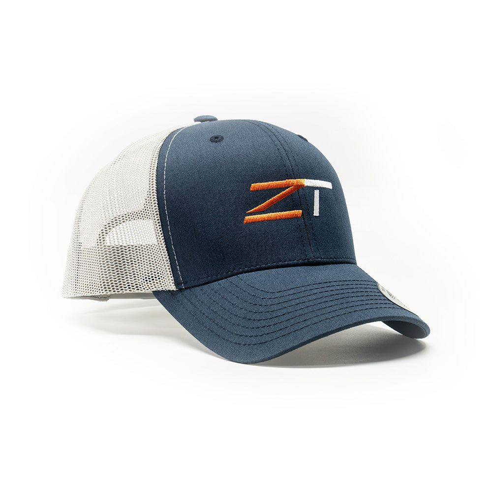 ZeroTech Classic Retro Trucker Cap Navy/Silver