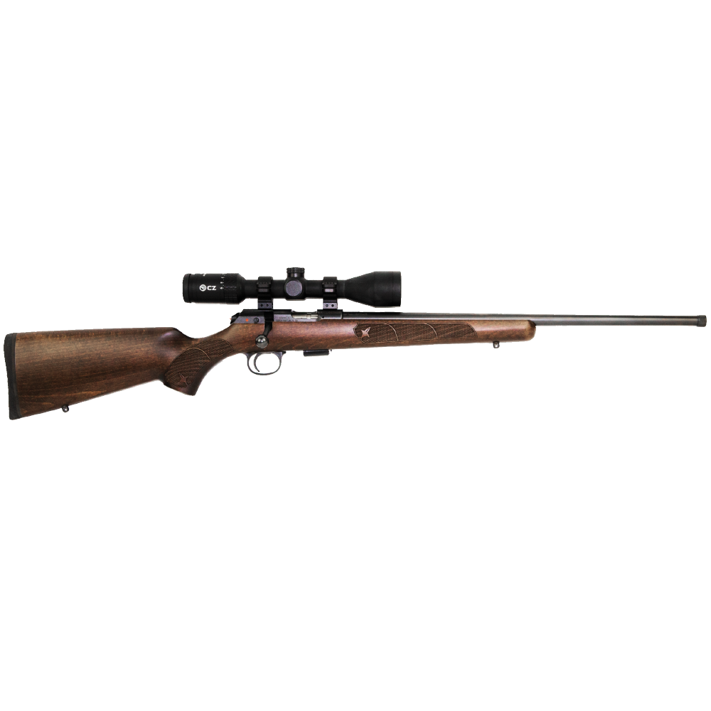 CZ 457 Beechwood 17HMR Kit with Scope and Rings