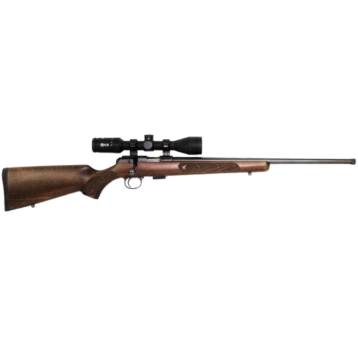 CZ 457 Beechwood 17HMR Kit with Scope and Rings