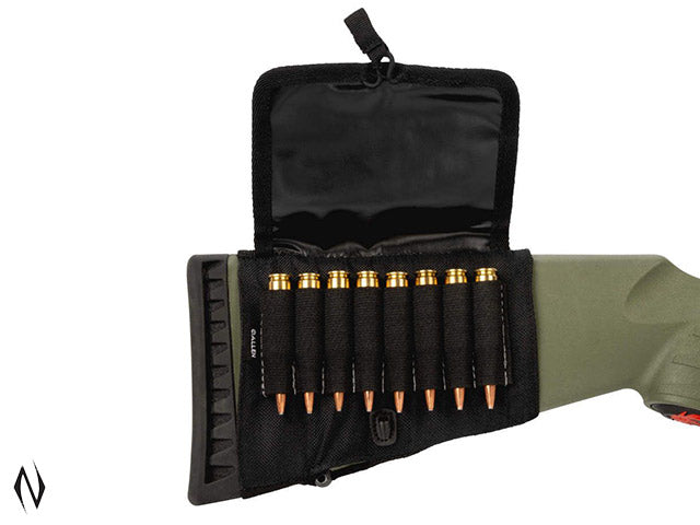 Allen Butt Stock Rifle Cartridge Holder Camo + Cover 9 Rnds