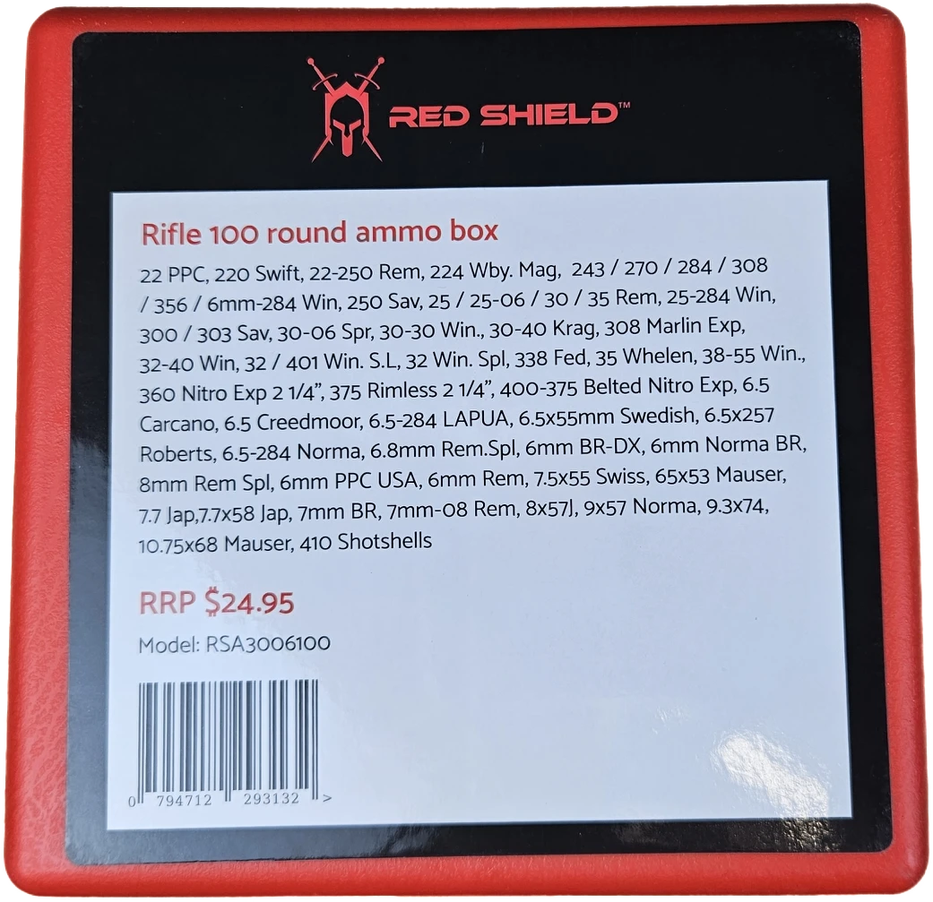 Red Shield Rifle .30-06 (or similar) Ammo Box - 100 Round