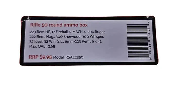 Red Shield Rifle .223 (or similar) Ammo Box - 50 Round