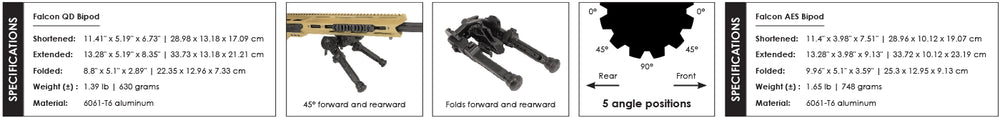 Cadex Falcon Bipod AES with QD Arca Mount