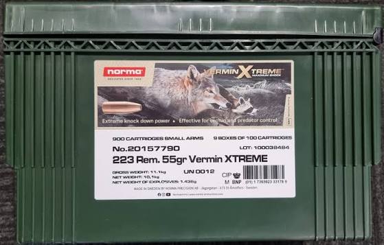 Norma 223 Rem 55gr Vermin Xtreme HP Ammo Can - image 2
