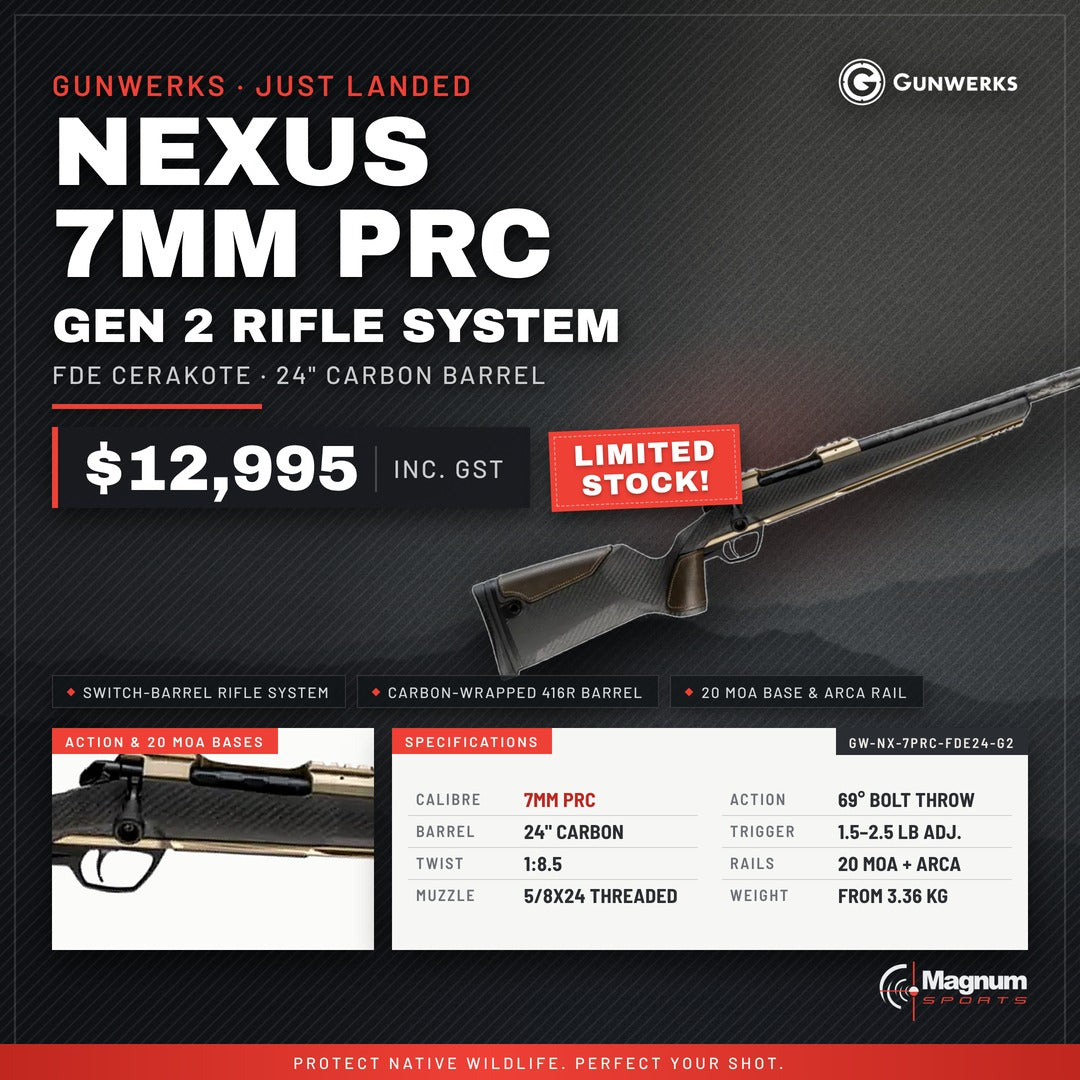 Gunwerks Nexus Gen 2 7mm PRC FDE - Magnum Sports advert, $12,995
