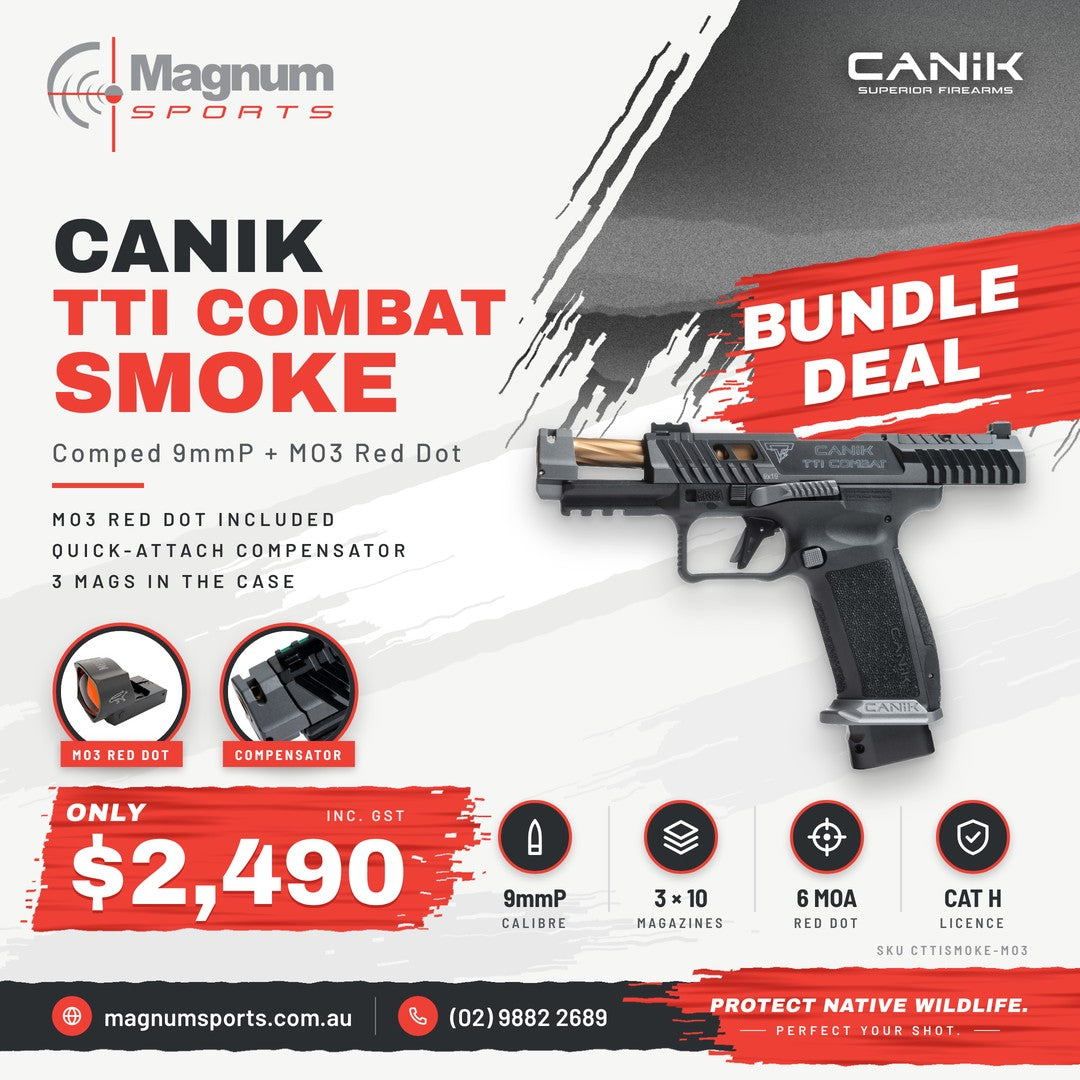 Canik TTI Combat Smoke + MO3 Red Dot Bundle
