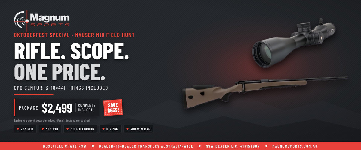 Oktoberfest special: Mauser M18 Field Hunt + GPO Centuri 3-18x44i package at Magnum Sports