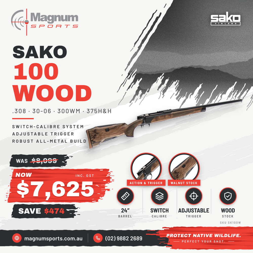 Sako 100 Wood - Magnum Sports advert