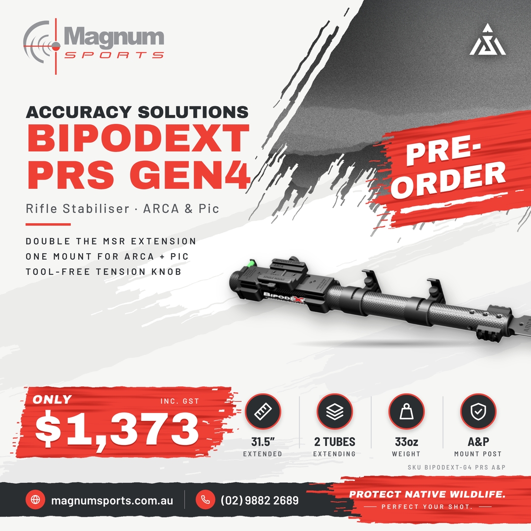 Accuracy Solutions BipodeXt PRS Competition Gen4 Rifle Stabilizer - Magnum Sports advert