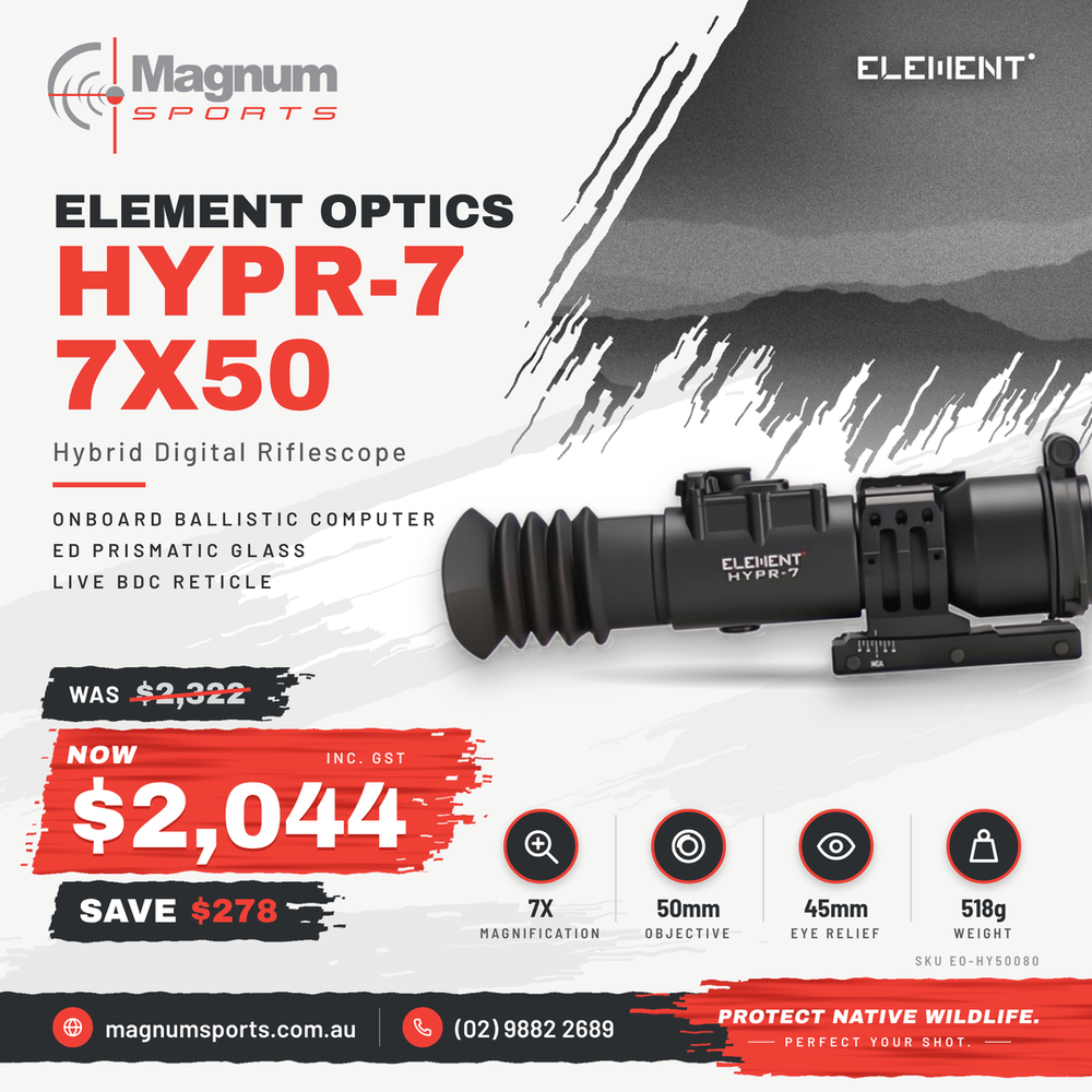 Element Optics HYPR-7 7x50 - Magnum Sports advert