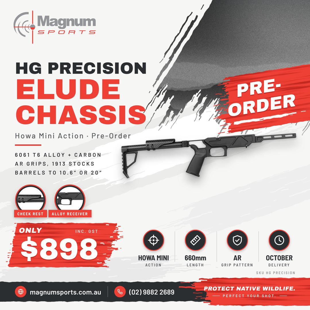 Elude Chassis - Howa Mini Action (October delivery) - Magnum Sports advert