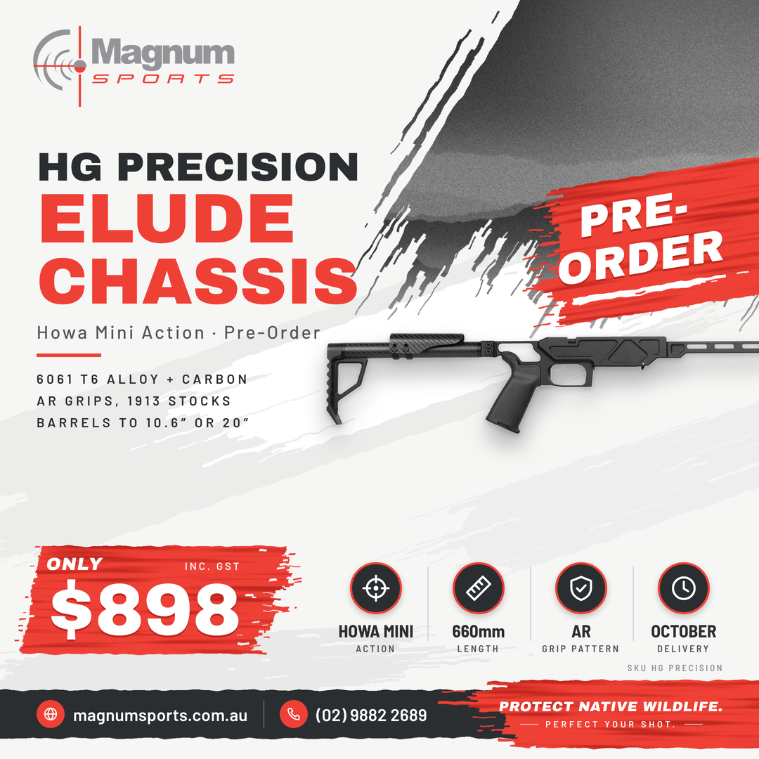 Elude Chassis - Howa Mini Action (October delivery) - Magnum Sports advert