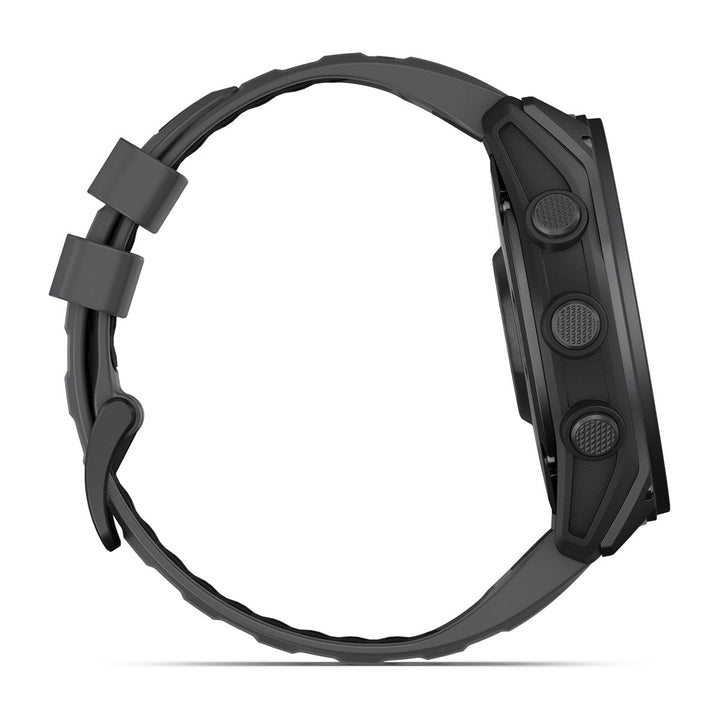 Garmin tactix 8 Cerakote 51mm AMOLED Sapphire Slate Grey Titanium Slate Grey Black Silicone Band view 3