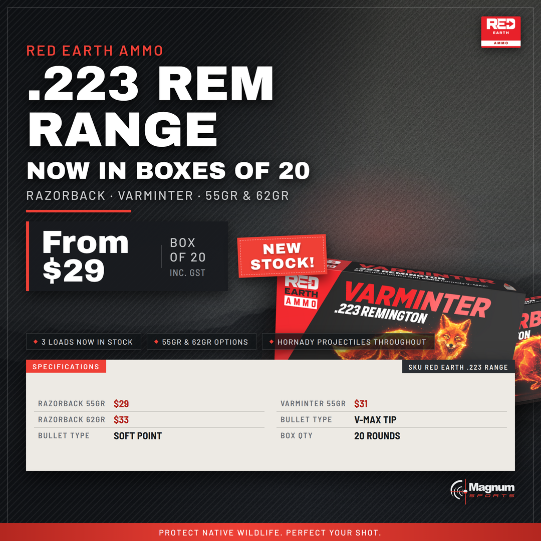 Magnum Sports Red Earth .223 Range advert - Razorback and Varminter
