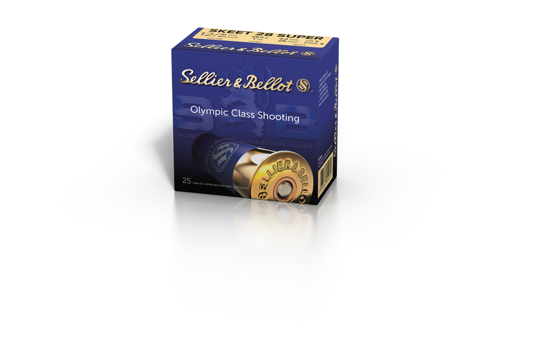 Sellier & Bellot 12 gauge 2¾" 12x70 Skeet 28 Super SB 2.0mm 28g UK#9, US#9 Ammo 25 rd