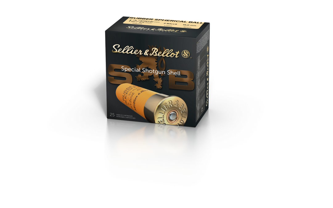 Sellier & Bellot 12 gauge 25/8 12x67.5 Rubber Shots 15mm 2-shot Ammo 25 rd