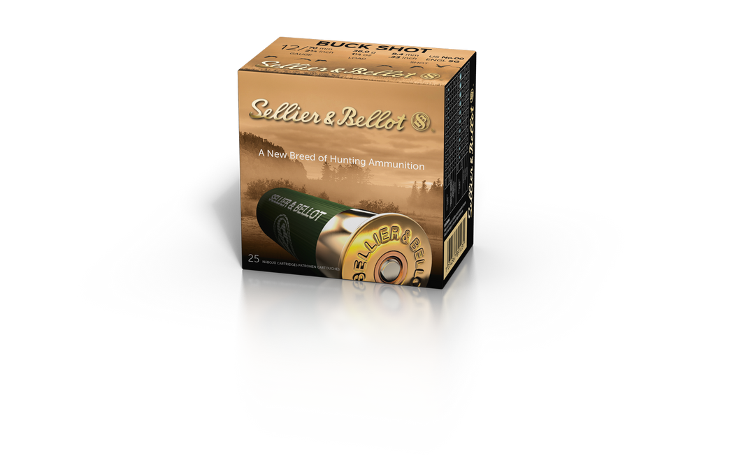 Sellier & Bellot 12 gauge 2¾ 12x70 Buck Shot 8.4mm 36g UK#SG Ammo 25 rd