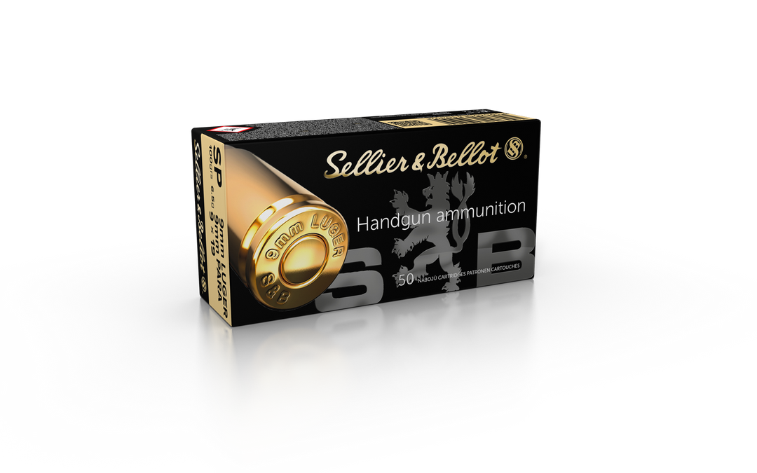 Sellier & Bellot 9mm Luger 100 grain SP Ammo 50 rd
