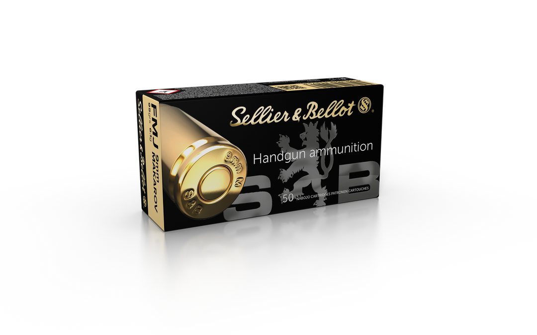 Sellier & Bellot 9mm Makarov 95 grain FMJ Ammo 50 rd