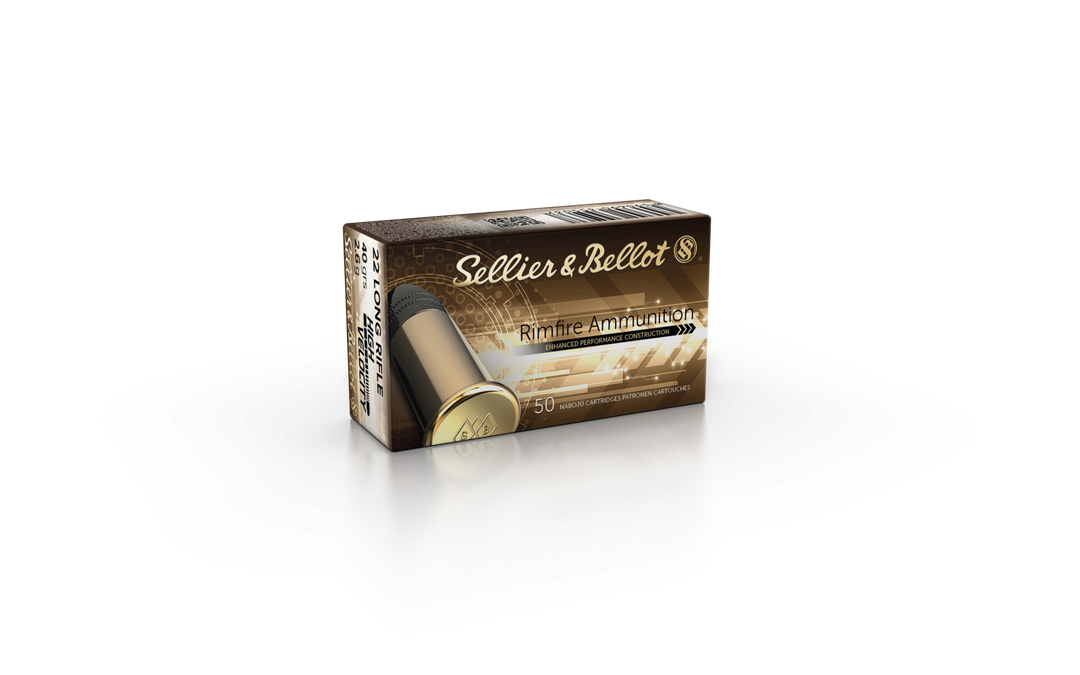 Sellier &amp; Bellot 22 Long Rifle 40 Grain Lead Nickled Case Ammo 50 RD
