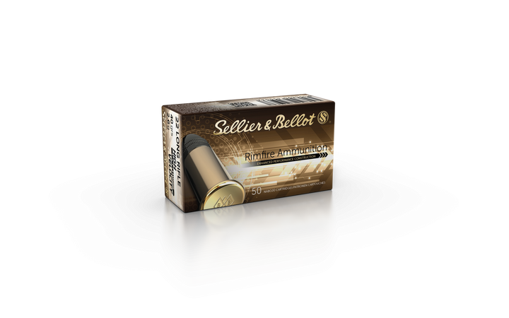 Sellier &amp; Bellot 22 Long Rifle 40 Grain Lead Nickled Case Ammo 50 RD